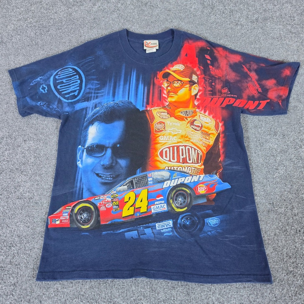 Vintage Jeff Gordon Chase Authentics DuPont Nascar All Over Print Shirt Medium